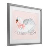 Stupell Industries White Swan with Pink Ribbon Framed Print Under Glass Art - 2 of 4
