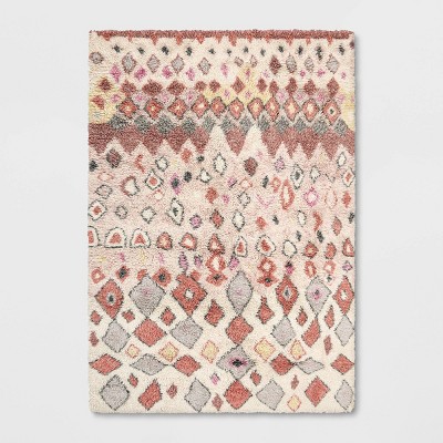 7'x10' Alexandra Diamond Moroccan Hand Tufted Shag Area Rug - Opalhouse™