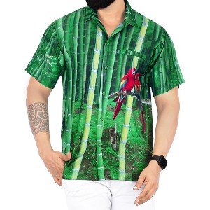 LA LEELA Men's Hawaiian Shirts Short Sleeve Button Down Shirt Mens Tropical Shirts Casual Vacation Party Shirts for Men Funny - 1 of 4