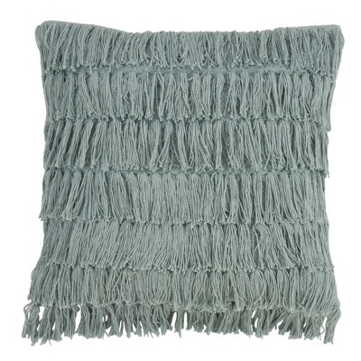 Down Filled Woven Fringes Pillow - Saro Lifestyle