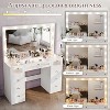 Petrimins 43"W Vanity Desk with Oversize Mirror and Tempered Glass Top, 9 Larger Drawers, 3 Colors LED Lights, Big Vanity Table Set - 4 of 4