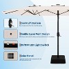 15FT Rectangular Patio Umbrella with Base, Solar Lights & Crank Handle, UV Protective Canopy for Outdoor Dining, Poolside - 3 of 4