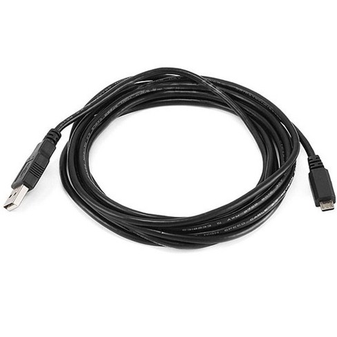 USB 2.0 A Male To Micro B Male 5-Pin Gold-Plated Cable - 1.5Feet Black