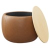 Modway Perla Round Vegan Leather Storage Ottoman - 2 of 4