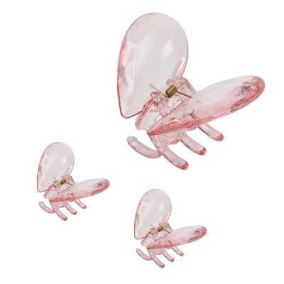 Unique Bargains Women's Elegant Hearts Hair Clips 3.15"x2.52"x2.01" 3 Pcs