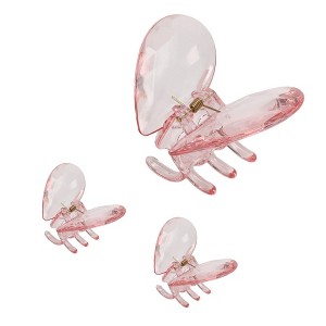 Unique Bargains Women's Elegant Hearts Hair Clips 3.15"x2.52"x2.01" 3 Pcs - 1 of 3