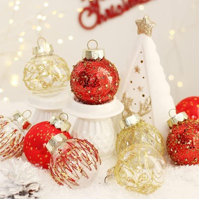 30ct Christmas Tree Ornaments Set - Multi-Size Shatterproof Plastic Xmas Balls, Decorative Hanging Decor