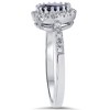 Pompeii3 3/4ct Oval Blue Sapphire Halo Diamond Ring 14K White Gold - 2 of 4