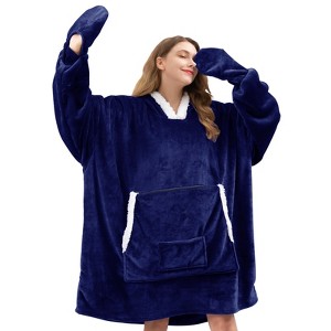 Inhand Wearable Blanket Hoodie for Adult Flannel Oversized Hoodie Sweatshirt Blanket with Pockets Birthday Gifts for Women - 1 of 4