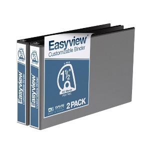 Easyview 2pk Premium 1.5" Angled D-Ring Binder 11" x 17" Black: Polypropylene, 350 Sheet Capacity, Hard Cover - 1 of 4