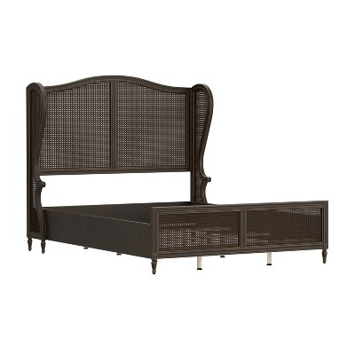 Sausalito Wood and Cane Bed Oiled Bronze - Hillsdale Furniture