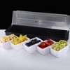 Aoibox 5-Compartment Plastic Food Dispenser with Lid, Ice-Cooled Serving Tray for Fruits, Veggies, Condiments at Home, Work, or Restaurants (Black) - 3 of 4