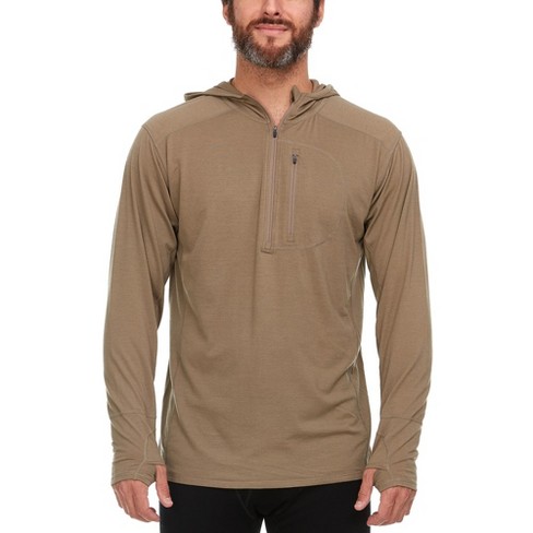 Minus33 Merino Wool Micro Weight - Men's Wool 1/4 Zip Sun Hoodie Woolverino  Tan 499 S