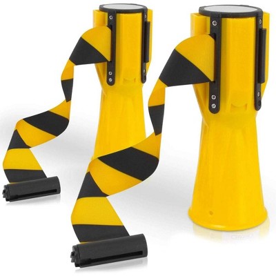 Pyle Retractable Traffic Cone Emergency Belts PCNTP16X2 - 10ft Yellow Barrier, pk