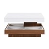 Mayeerty Square 360° Rotating Coffee Table with Three Detachable Tray - 2 of 4