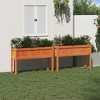 vidaXL Garden Planters 2 pcs with Legs Wax Brown Solid Wood Pine - 3 of 4