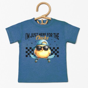 The Juniper Shop I'm Just Here For the Chicks Checkered Toddler Short Sleeve Tee - 1 of 4