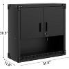 Metal Wall Cabinet with Lock and Adjustable Shelves, Space Saving Tool Cabinet Hanging Cabinet for Garage, Office, Kitchen, 30x80x77cm - 2 of 4