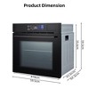 Coucheta 24" Electric Single Wall Oven, 2.5 Cu.Ft, 8 Functions with Convection & 360° Rotisserie, Touch Control, Timer, 3000W, Stainless Steel - 3 of 4