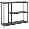 NicBex Narrow Console Table,Stylish Minimalist Entryway Table with 2 Open Bottom Storage Shelves,Modern Couch Table for Living Room,Brown - 2 of 4