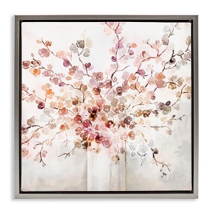 Stupell Industries Abstract Warm Floral Vines Floating Frame Canvas Art, Gray, 18" x 18" - 1 of 4