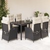 vidaXL Garden Dining Set Black PE rattan Medium Adjustable Armrests - 2 of 4