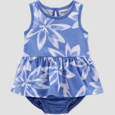 Carter's Just One You®️ Baby Girls' Floral Romper - Blue Newborn