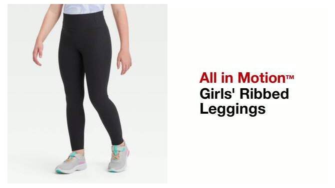 Girls' Ribbed Leggings - All In Motion™, 2 of 5, play video