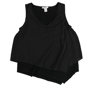 bar III Womens Layered Knit Blouse, Black, XX-Small - 1 of 2