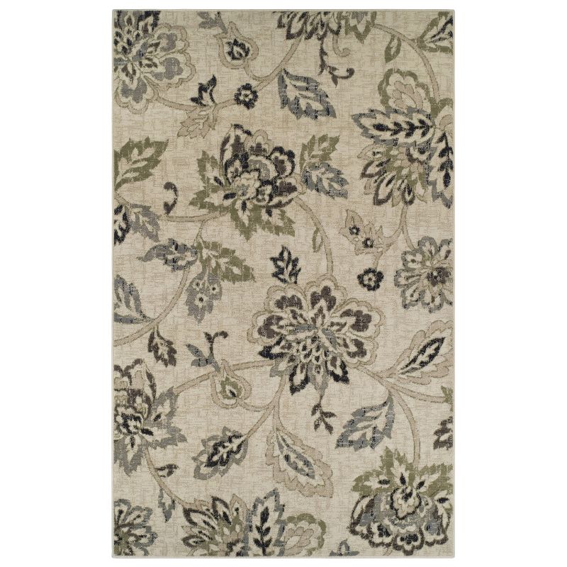 Contemporary Floral Indoor Area Rug or Runner - Blue Nile Mills, 1 of 5