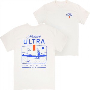 Mens Michelob Ultra Golf Putting Beige Colorway Front & Back Print T-Shirt - 1 of 4