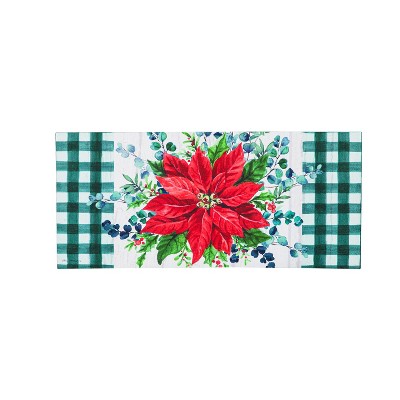 Evergreen Merry and Bright Poinsettia Sassafras Switch Mat