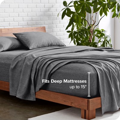 Heathered Gray Twin Microfiber Deep Pocket Sheet Set