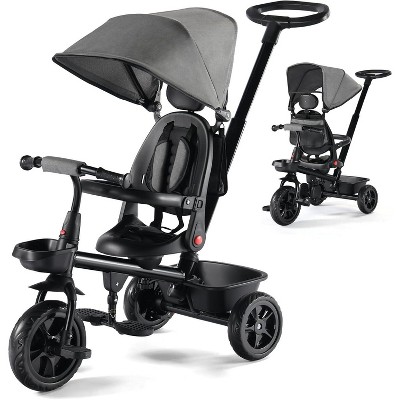 Kinder King Baby Stroller Tricycle, 6 in 1 Kids Trike w/Adjustable Push Handle, Rotatable Seat