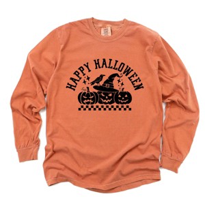 Simply Sage Market Happy Halloween Arch Distressed Garment Dyed Long Sleeve - 1 of 4