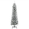 Aghana Digitals 180cm Slim Flocked Snow Artificial Christmas Tree with PVC/PE Tips, Steel Stand, - 2 of 4