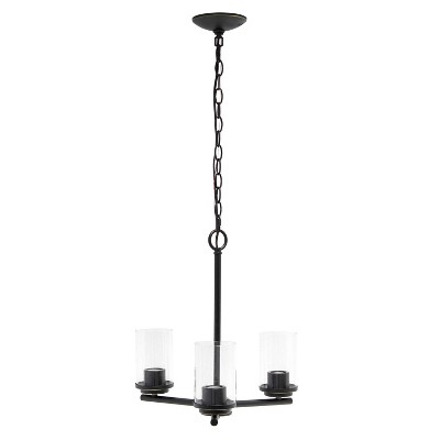 Restoration Bronze 3-Light 15" Classic Pendant Chandelier with Clear Glass