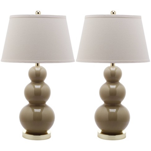 Set Of 2 Pamela Triple Gourd Lamp, Drexel Heritage Genuine Crystal Lamps
