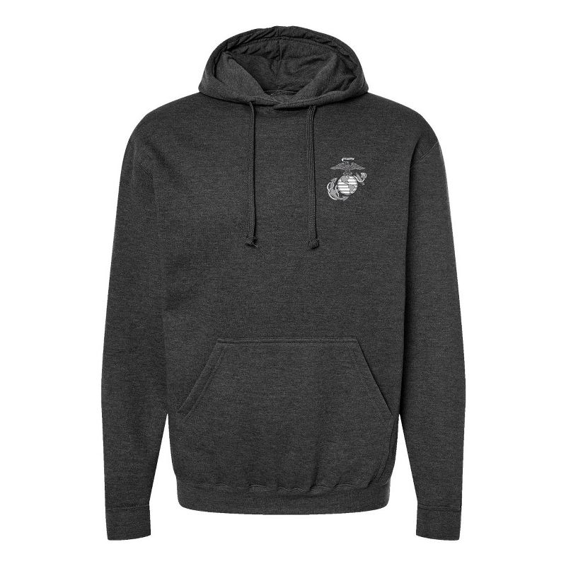OUTSIDE THE WIRE Leatherneck for Life Classic EGA Pullover Hoodie - Heather Charcoal, 1 of 2