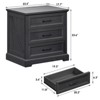 Hommpa Modern Rustic Bedside Table Nightstand 3 Drawers with Charging Station for Bedroom or Living Room - 2 of 4