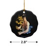 Bruce Lee Dragon Porcelain Scalloped Holiday Christmas Tree Ornament  2.8" (7.1 cm) - 3 of 4