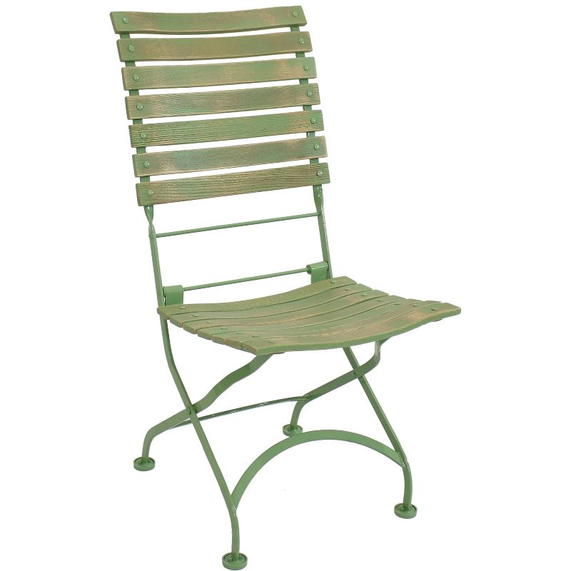 Sunnydaze Indoor/Outdoor Patio or Dining Cafe Couleur Chestnut Wooden Folding Bistro Chair, 5 of 11