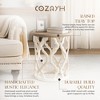 COZAYH Rustic Table Round Accent Wood Tray Top Curved Base Furniture, Set of 2 - 2 of 4