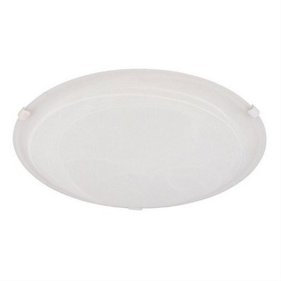 White Faux Alabaster Glass 3-Light Flush Mount