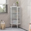 OUTSUPPLY Bathroom Storage Cabinets, Floor Coner Cabinet with Glass Doors and Shelves for Bathroom, Living Room, Bedroom - 4 of 4
