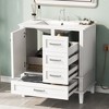 NicBex 30" Bathroom Vanity with Sink, Bathroom Cabinet Storage with 2 Spacious Drawers and 1 Large Cabinets for Bathroom, White - image 4 of 4