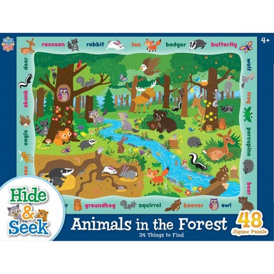 MasterPieces 48 Piece Kids Jigsaw Puzzle - Animals in the Forest - 14"x19"