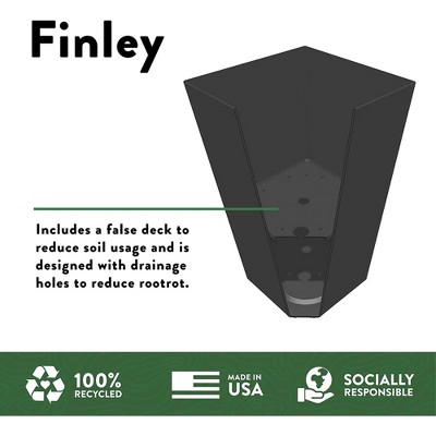 Finley 20" Black Recycled Plastic Square Planter