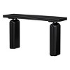 Acacia Wood Console Table,Layered Design Rectangular Table with Geometric Legs,Minimalist Hallway Sofa Table for Living Room-Coolbibila - 3 of 4