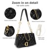 Paaaawaters Shoulder Handbag for Women, Soft Quilted Clutch Purse Fashion Crossbody Bag With Pearl Chain - 4 of 4